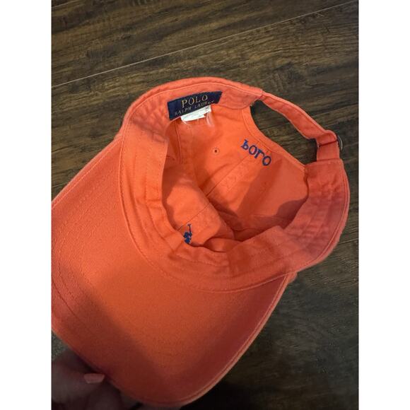 Polo Ralph Lauren Hat Cap Strapback Mens Adjustable Pink Salmon Blue Pony Golf - Picture 2 of 4